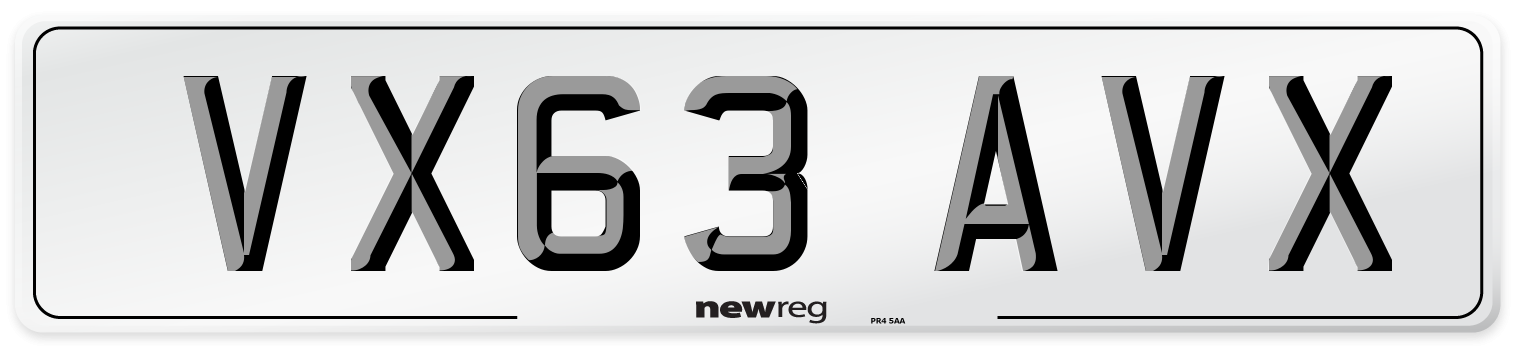 VX63 AVX Number Plate from New Reg